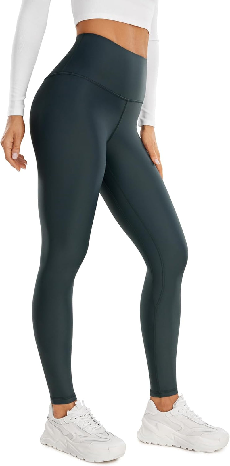 Fleece Lined Leggings 28'' - Thermal Casual Lounge Workout Yoga Womens Full Length Pants Winter Warm