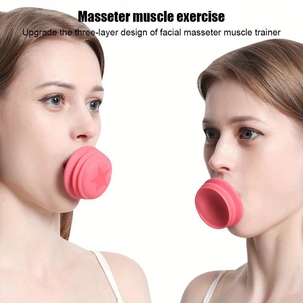 Jaw Exerciser,Double Chin Reducer,Facial Yoga for Skin Tighten Firm,Face Exerciser& Jawline Shaper, Jaw Trainer,Facial and Neck Exercise for Women and Men,Double Chin Breathing Exercise Device