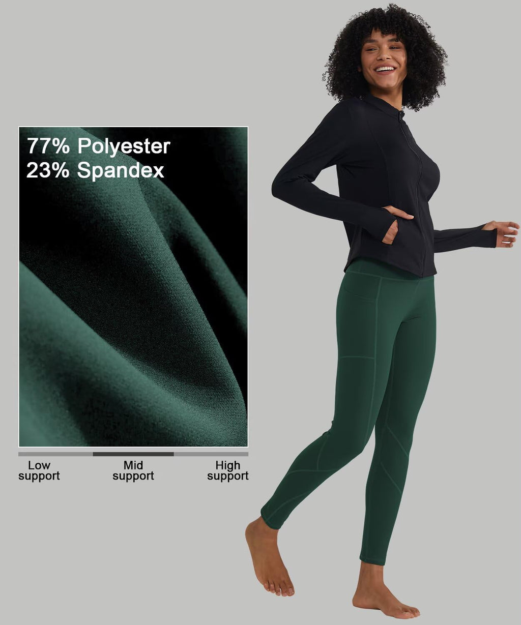 High Waisted Leggings for Women with 3 Pockets, Tummy Control Yoga Pants for Workout Yoga Casual