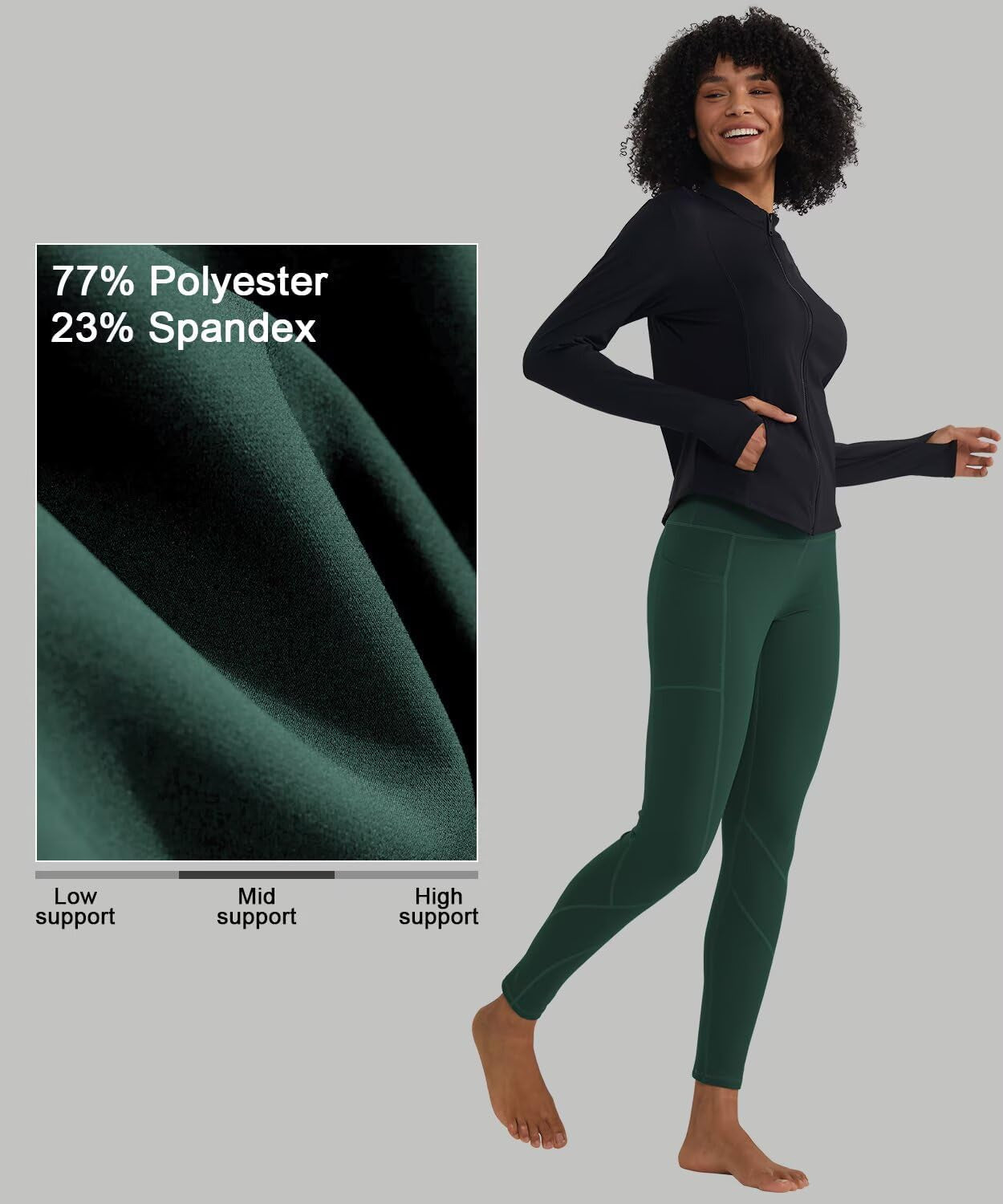 High Waisted Leggings for Women with 3 Pockets, Tummy Control Yoga Pants for Workout Yoga Casual