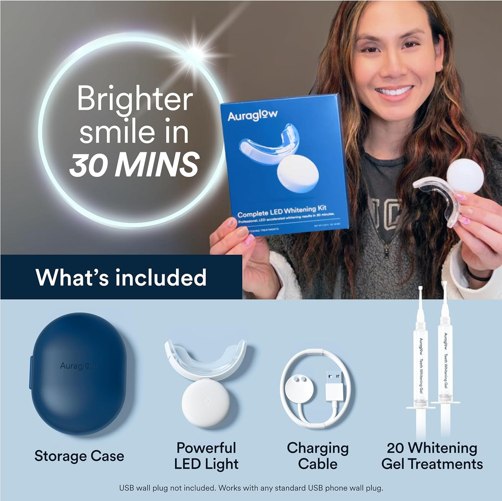 Teeth Whitening Kit, LED Accelerator Light, 35% Carbamide Peroxide Teeth Whitening Gel, 20+ Whitening Treatments, Whitens up to 10 Shades in 7 Days