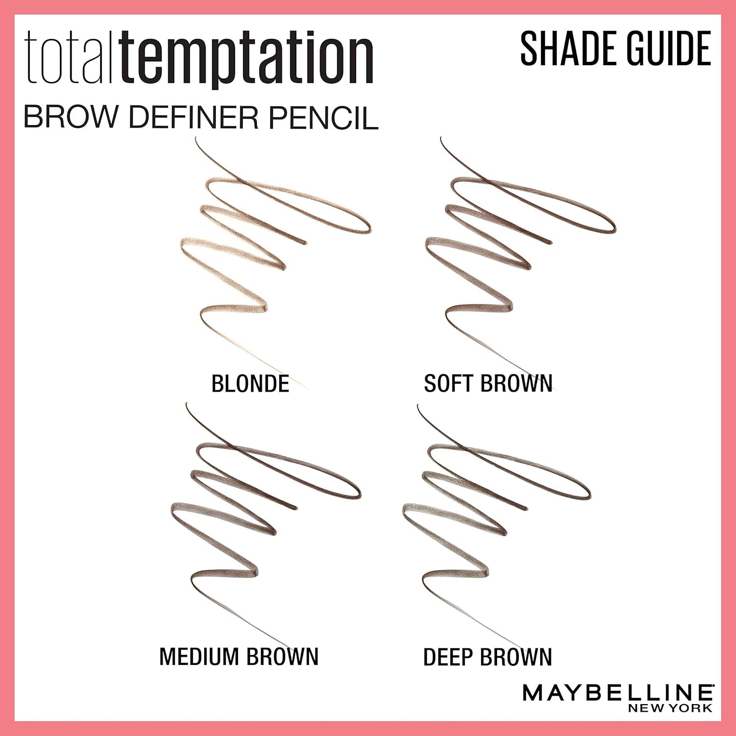 Total Temptation Eyebrow Definer Pencil, Soft Brown, 2 Count