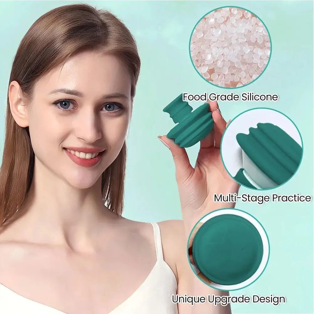 Jaw Exerciser,Double Chin Reducer,Facial Yoga for Skin Tighten Firm,Face Exerciser& Jawline Shaper, Jaw Trainer,Facial and Neck Exercise for Women and Men,Double Chin Breathing Exercise Device