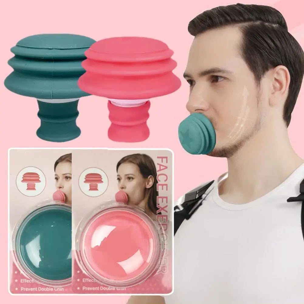 Jaw Exerciser,Double Chin Reducer,Facial Yoga for Skin Tighten Firm,Face Exerciser& Jawline Shaper, Jaw Trainer,Facial and Neck Exercise for Women and Men,Double Chin Breathing Exercise Device